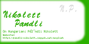 nikolett pandli business card